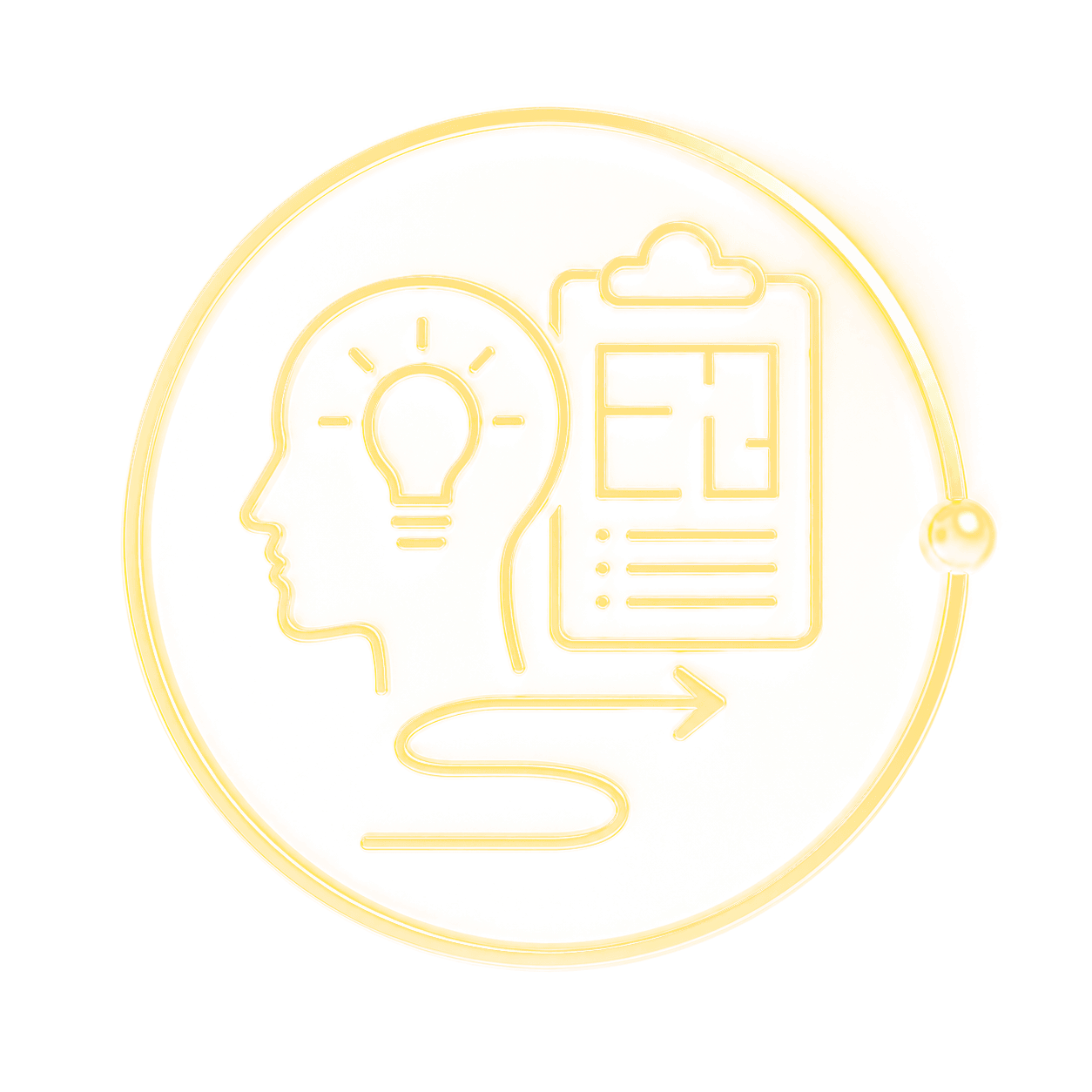 Illustrated mark representing design thinking, planning, and spatial flow